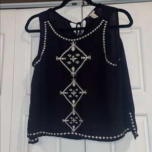 Forever 21 Black Top with White Stitching